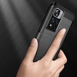Carbon Case lankstus dangtelis, skirtas Xiaomi Redmi Note 11 Pro+ 5G (Kinija) / 11 Pro 5G (Kinija) / Mi11i HyperCharge /...