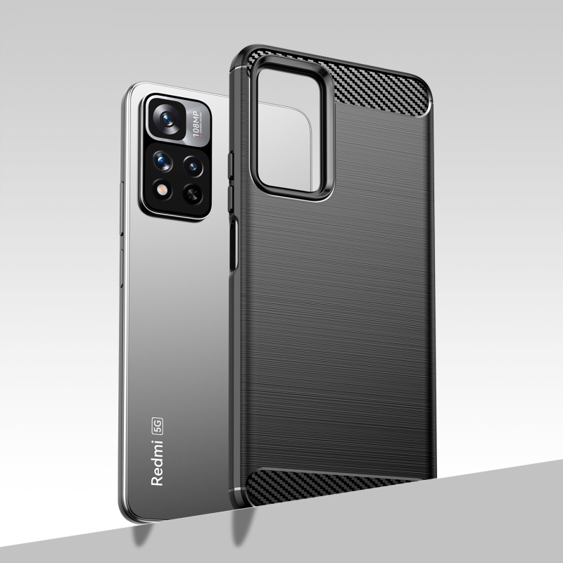 Carbon Case lankstus dangtelis, skirtas Xiaomi Redmi Note 11 Pro+ 5G (Kinija) / 11 Pro 5G (Kinija) / Mi11i HyperCharge /...