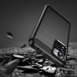Carbon Case lankstus dangtelis, skirtas Xiaomi Redmi Note 11 Pro+ 5G (Kinija) / 11 Pro 5G (Kinija) / Mi11i HyperCharge /...