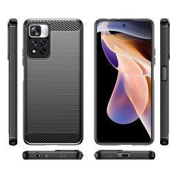 Carbon Case lankstus dangtelis, skirtas Xiaomi Redmi Note 11 Pro+ 5G (Kinija) / 11 Pro 5G (Kinija) / Mi11i HyperCharge /...