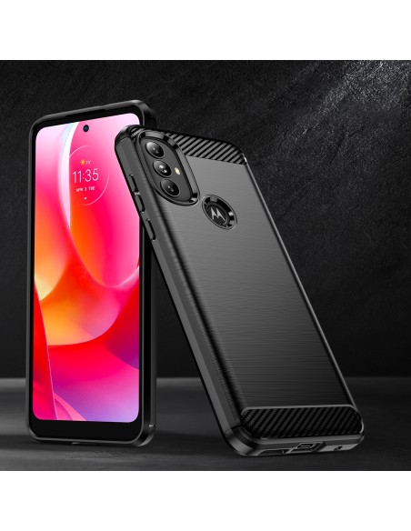 Carbon Case lankstus dangtelis Motorola Moto G Power 2022 juodas