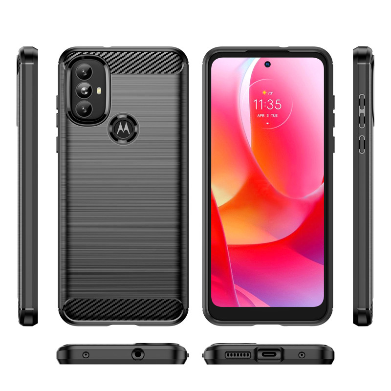 Carbon Case lankstus dangtelis Motorola Moto G Power 2022 juodas