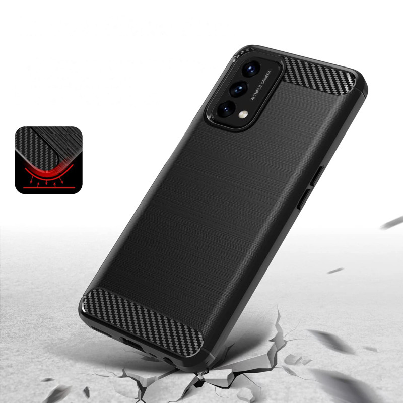 Carbon Case lankstus dangtelis, skirtas OnePlus Nord N200 5G juodas