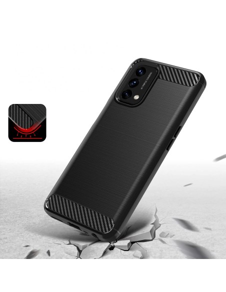 Carbon Case lankstus dangtelis, skirtas OnePlus Nord N200 5G juodas Carbon Case lankstus dangtelis, skirtas OnePlus Nord N200 5G juodas