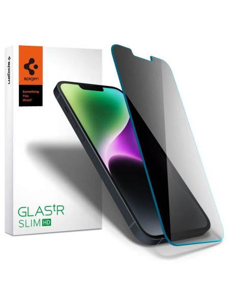 Spigen Glas.tR plonas privatumas grūdintas stiklas, skirtas iPhone 13/ 13 Pro/ 14 Spigen Glas.tR plonas privatumas grūdintas stiklas, skirtas iPhone 13/ 13 Pro/ 14