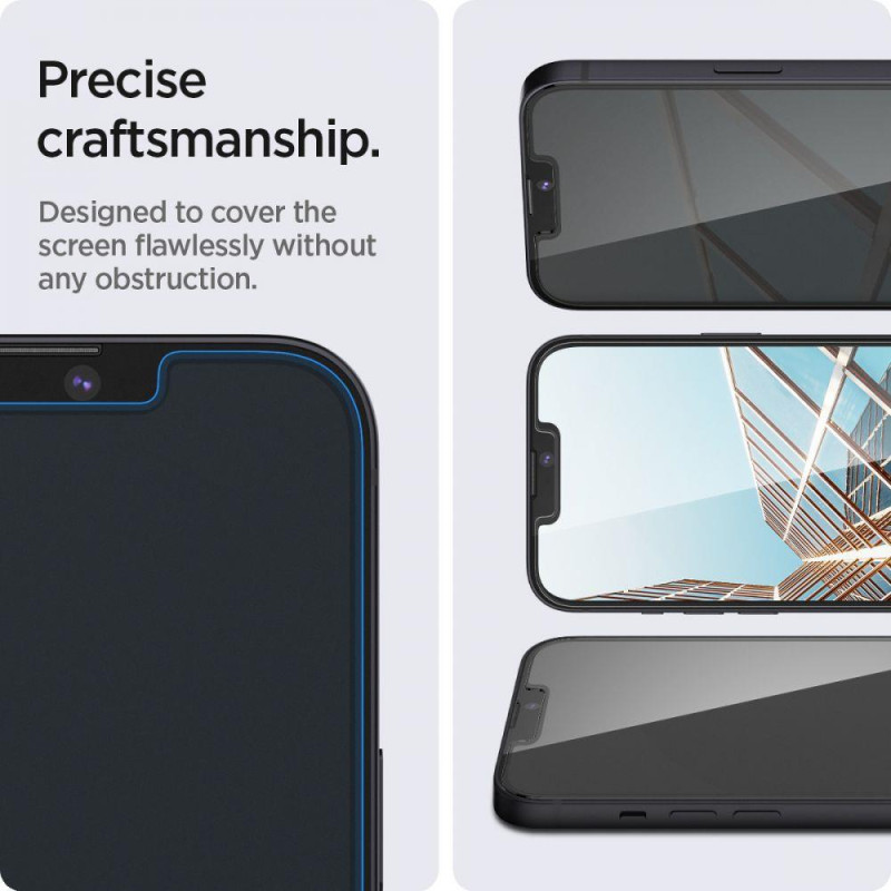 Spigen Glas.tR plonas privatumas grūdintas stiklas, skirtas iPhone 13/ 13 Pro/ 14