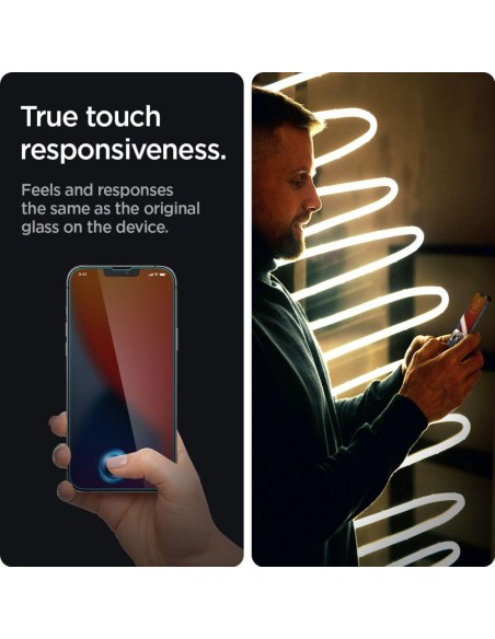 Spigen Glas.tR plonas privatumas grūdintas stiklas, skirtas iPhone 13/ 13 Pro/ 14 Spigen Glas.tR plonas privatumas grūdintas stiklas, skirtas iPhone 13/ 13 Pro/ 14