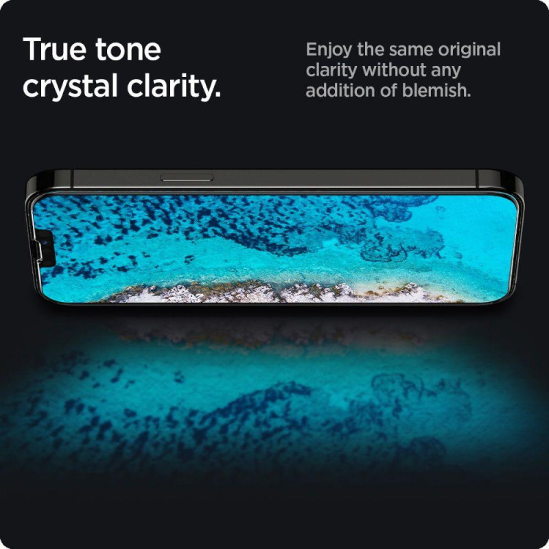 Spigen Glas.tR plonas privatumas grūdintas stiklas, skirtas iPhone 13/ 13 Pro/ 14