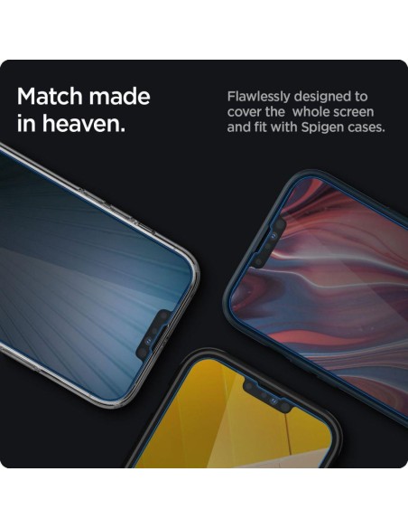 Spigen Glas.tR plonas privatumas grūdintas stiklas, skirtas iPhone 13/ 13 Pro/ 14 Spigen Glas.tR plonas privatumas grūdintas stiklas, skirtas iPhone 13/ 13 Pro/ 14