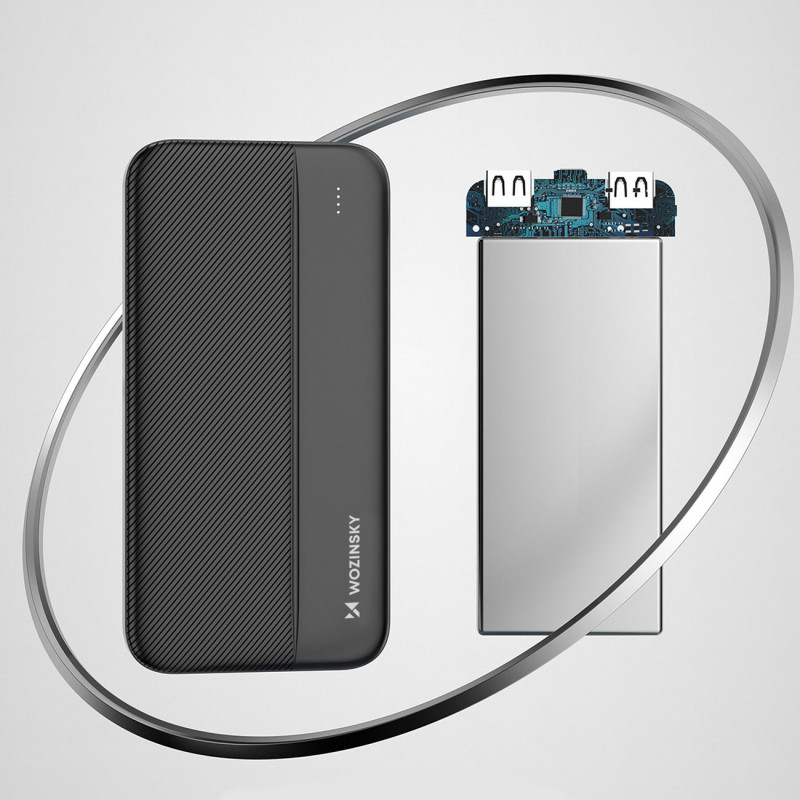 Powerbank Li-Po 10000mAh 2xUSB juoda