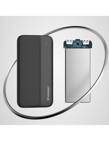Powerbank Li-Po 10000mAh 2xUSB juoda