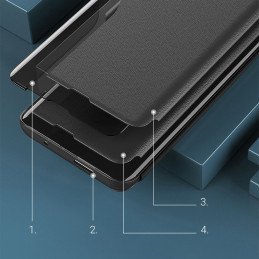Eco Leather View Case elegantiškas dėklas su atvartu ir stovo funkcija, skirtas Xiaomi Redmi Note 11 Pro+ 5G (Kinija) / ...