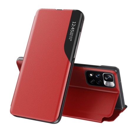 Eco Leather View Case elegantiškas dėklas su atvartu ir stovo funkcija, skirtas Xiaomi Redmi Note 11T 5G / Redmi Note 11...