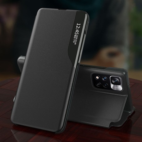 Eco Leather View Case elegantiškas dėklas su atvartu ir stovo funkcija, skirtas Xiaomi Redmi Note 11T 5G / Redmi Note 11...