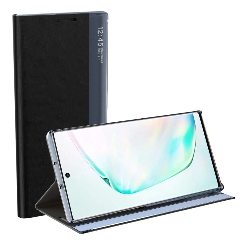 Naujas Sleep Case dangtelis su atvartu ir stovo funkcija, skirta Samsung Galaxy A03s (166.5) rožinė