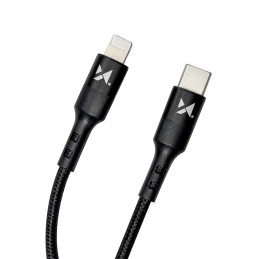 Kabelis USB-C iPhone Lightning Power Delivery 18W 2m juodas