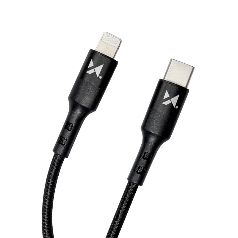 Kabelis USB-C iPhone Lightning Power Delivery 18W 2m juodas