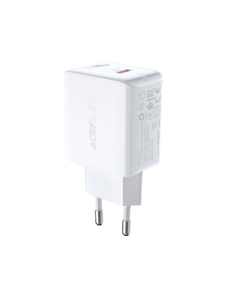 Acefast greitas USB Type C 20W Power Delivery sieninis įkroviklis baltas (A1 EU balta) Acefast greitas USB Type C 20W Power Delivery sieninis įkroviklis baltas (A1 EU balta)