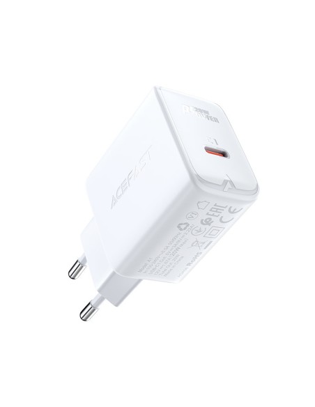 Acefast greitas USB Type C 20W Power Delivery sieninis įkroviklis baltas (A1 EU balta) Acefast greitas USB Type C 20W Power Delivery sieninis įkroviklis baltas (A1 EU balta)