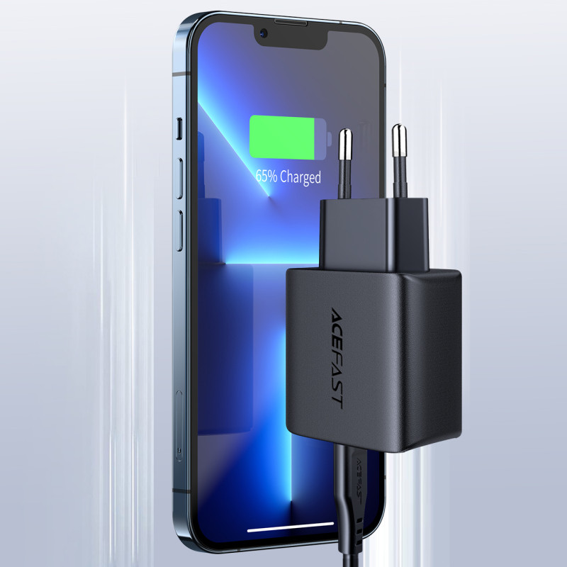 Acefast greitas USB Type C 20W Power Delivery sieninis įkroviklis baltas (A1 EU balta)