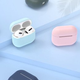 Dėklas AirPods Pro silikoninis minkštas dangtelis ausinėms rožinis (dėklas C)
