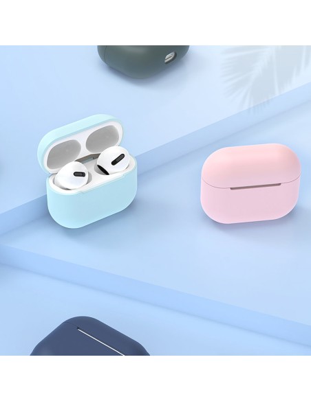 Dėklas AirPods Pro silikoninis minkštas dangtelis ausinėms rožinis (dėklas C)