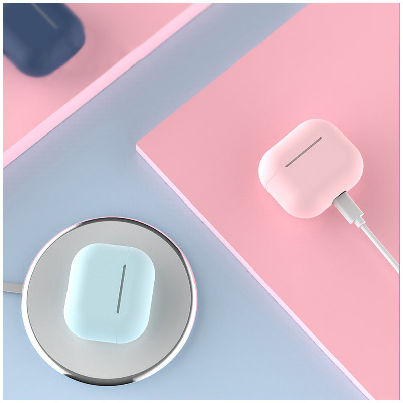 „AirPods 2“ / „AirPods 1“ silikoninis minkštas ausinių dangtelis, rožinis dėklas (C dėklas)