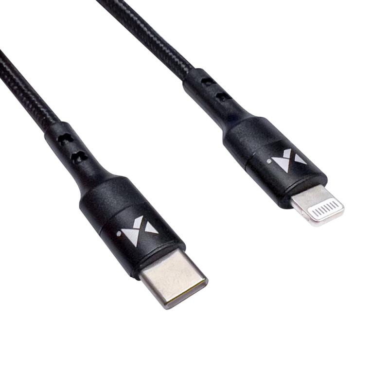 Kabelis USB-C iPhone Lightning Power Delivery 18W 2m juodas