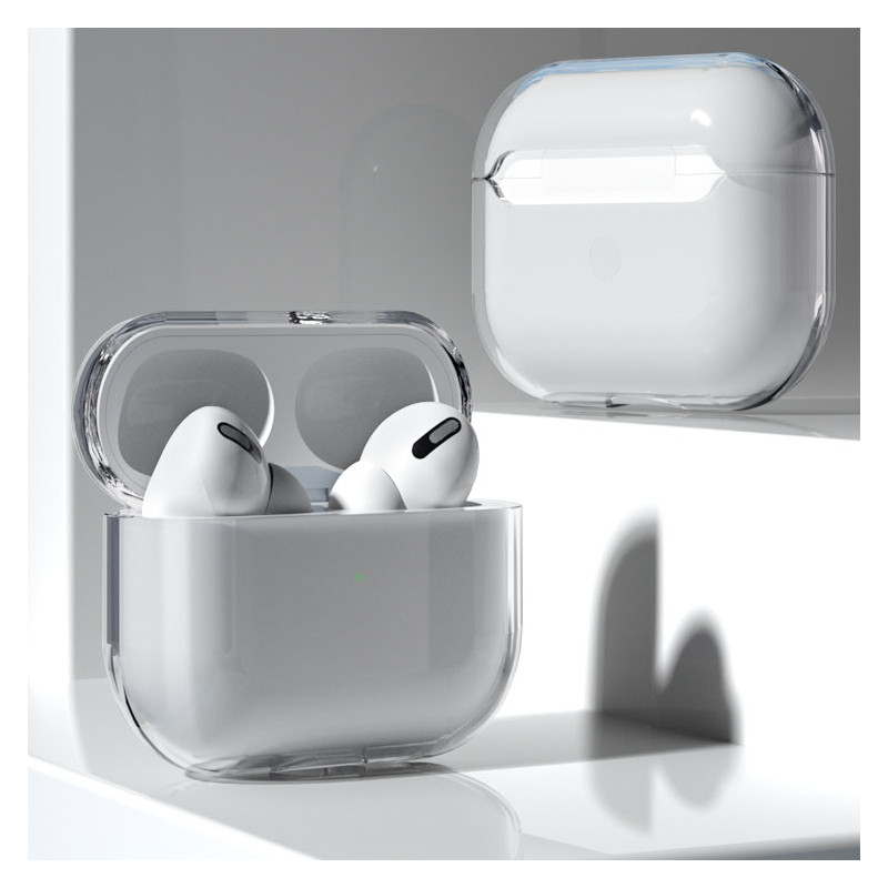Dėklas AirPods Pro tvirtas, tvirtas, skaidrus dangtelis ausinėms (dėklas A)