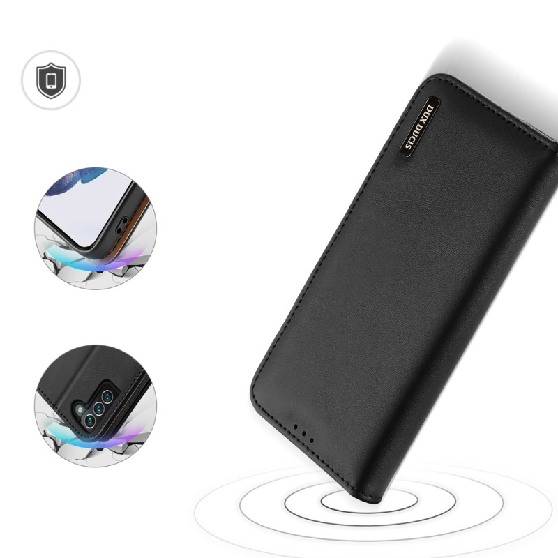 Dux Ducis Hivo odinis dėklas Flip Natūralios odos dangtelis piniginė kortelėms ir dokumentams Samsung Galaxy S22+ (S22 P...