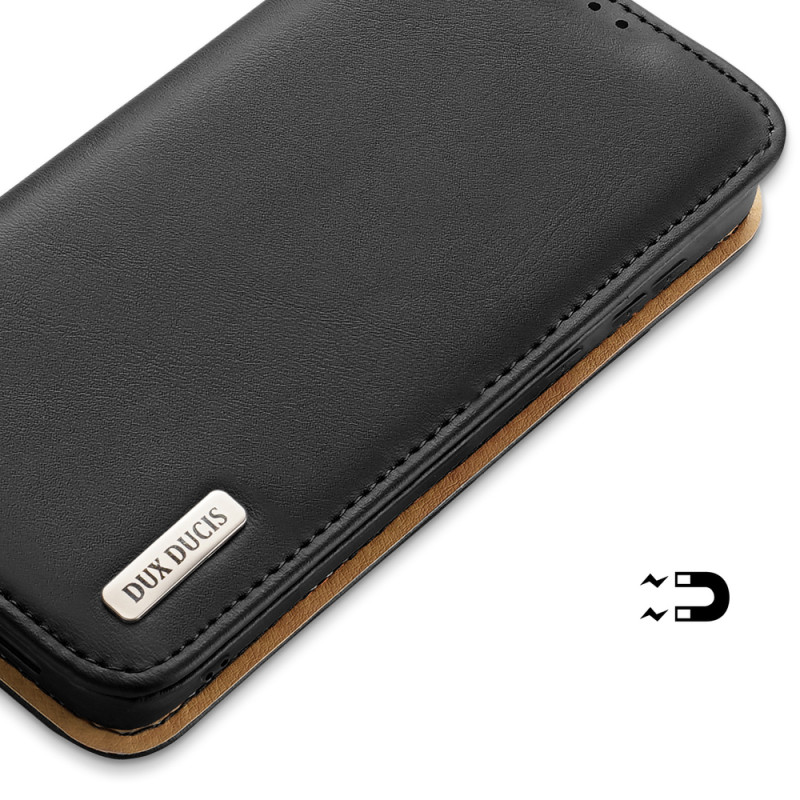 Dux Ducis Hivo odinis dėklas Flip Natūralios odos dangtelis piniginė kortelėms ir dokumentams Samsung Galaxy S22+ (S22 P...