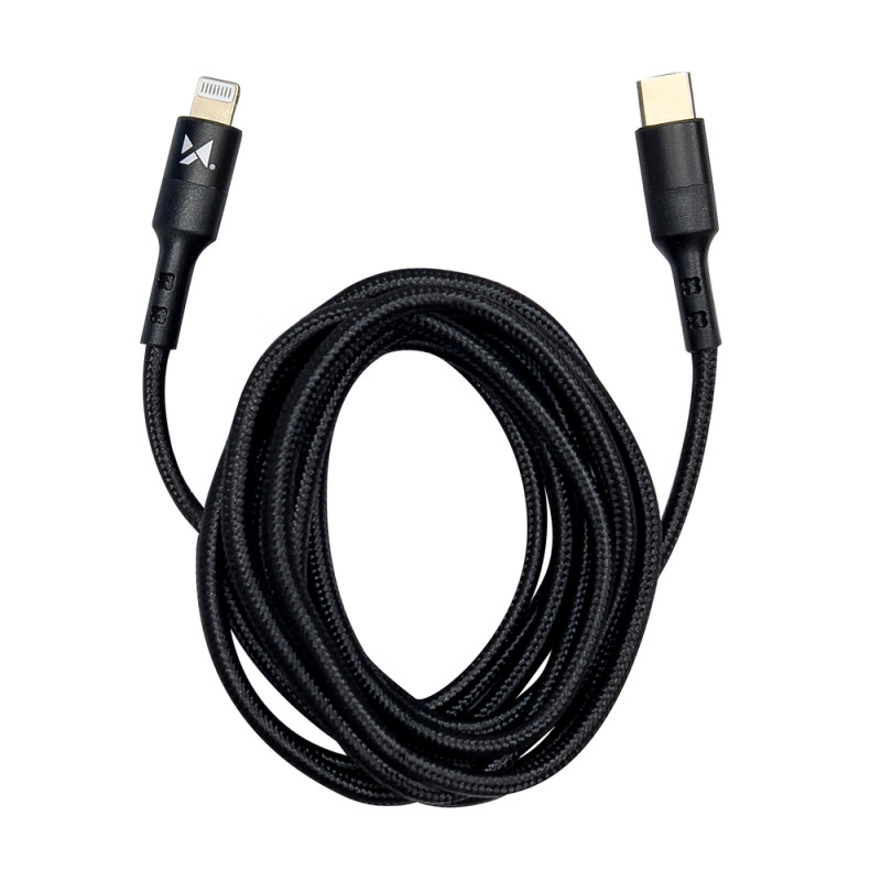 Kabelis USB-C iPhone Lightning Power Delivery 18W 2m juodas
