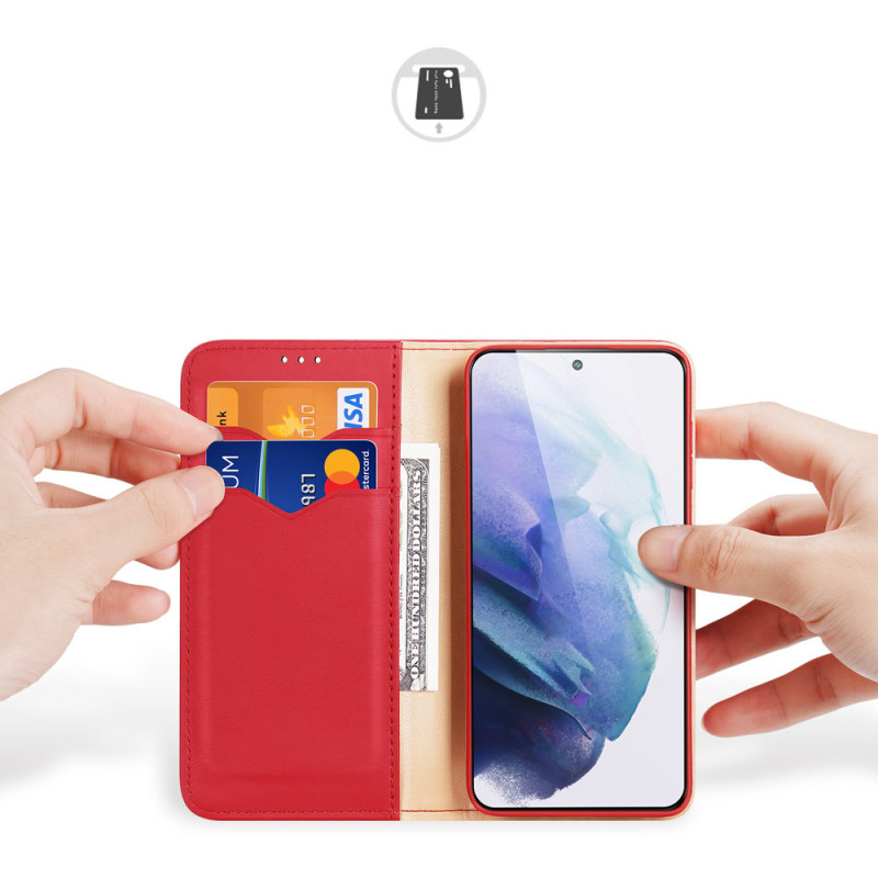 Dux Ducis Hivo odinis dėklas su apverčiamu natūralios odos dangteliu piniginė kortelėms ir dokumentams Samsung Galaxy S2...