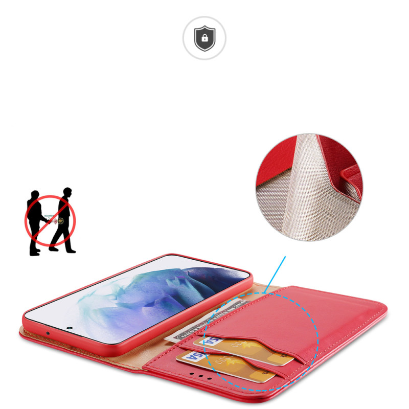 Dux Ducis Hivo odinis dėklas su apverčiamu natūralios odos dangteliu piniginė kortelėms ir dokumentams Samsung Galaxy S2...