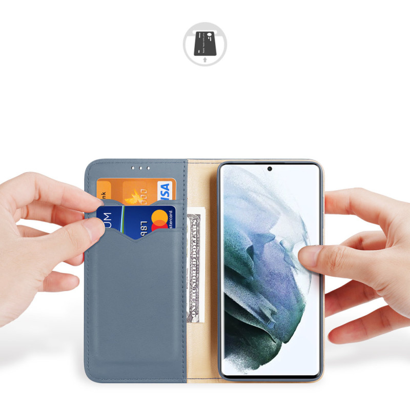 „Dux Ducis Hivo“ odinis atverčiamas dėklas Natūralios odinės dangtelio piniginė kortelėms ir ID „Samsung Galaxy S22 Ultr...
