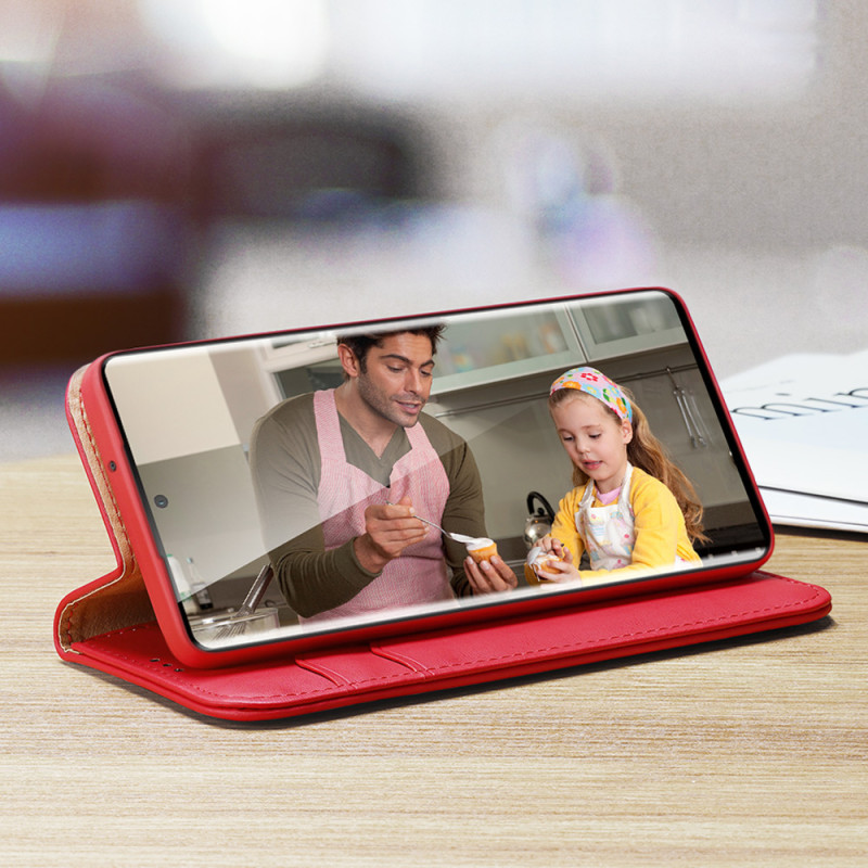 „Dux Ducis Hivo“ odinis atverčiamas dėklas Natūralios odinės dangtelio piniginė kortelėms ir ID „Samsung Galaxy S22 Ultr...