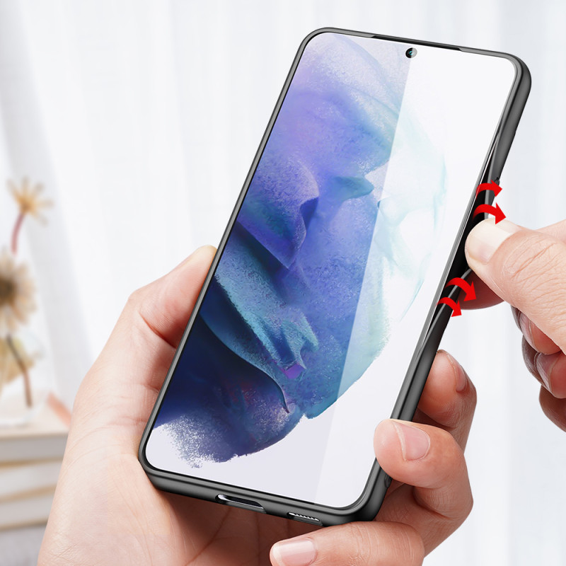 Dux Ducis Fino dėklo dangtelis, padengtas nailono medžiaga, skirtas Samsung Galaxy S22+ (S22 Plus) juodas