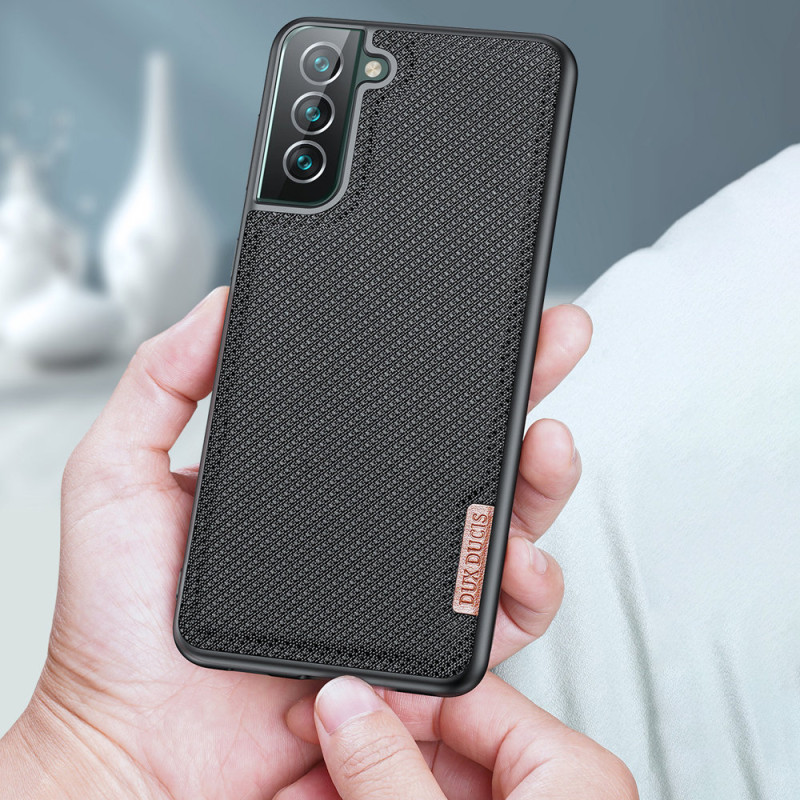 Dux Ducis Fino dėklo dangtelis, padengtas nailono medžiaga, skirtas Samsung Galaxy S22+ (S22 Plus) juodas