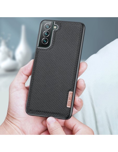 Dux Ducis Fino dėklo dangtelis, padengtas nailono medžiaga, skirtas Samsung Galaxy S22+ (S22 Plus) juodas Dux Ducis Fino dėklo dangtelis, padengtas nailono medžiaga, skirtas Samsung Galaxy S22+ (S22 Plus) juodas