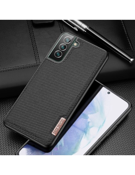 Dux Ducis Fino dėklo dangtelis, padengtas nailono medžiaga, skirtas Samsung Galaxy S22+ (S22 Plus) juodas Dux Ducis Fino dėklo dangtelis, padengtas nailono medžiaga, skirtas Samsung Galaxy S22+ (S22 Plus) juodas