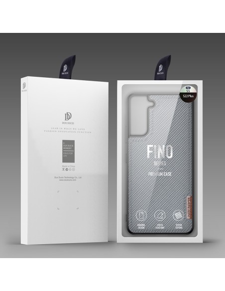 Dux Ducis Fino dėklo dangtelis, padengtas nailono medžiaga, skirtas Samsung Galaxy S22+ (S22 Plus) mėlynai