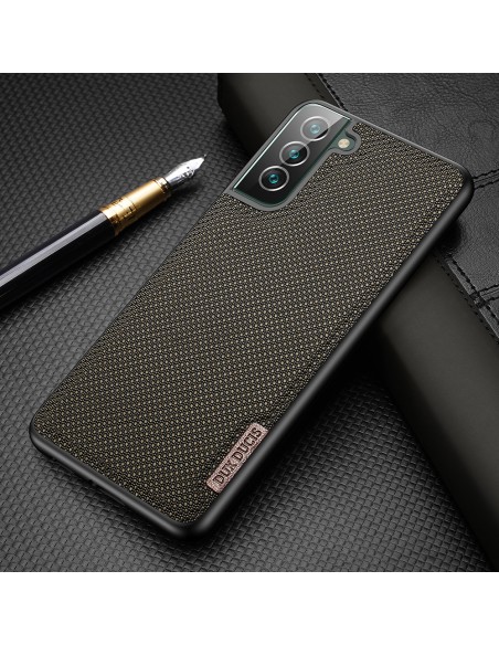 Dux Ducis Fino dėklo dangtelis, padengtas nailono medžiaga, skirtas Samsung Galaxy S22+ (S22 Plus) mėlynai