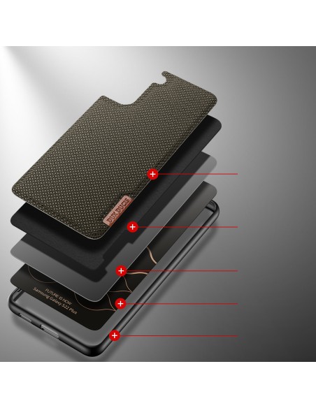 Dux Ducis Fino dėklo dangtelis, padengtas nailono medžiaga, skirtas Samsung Galaxy S22+ (S22 Plus) žaliai Dux Ducis Fino dėklo dangtelis, padengtas nailono medžiaga, skirtas Samsung Galaxy S22+ (S22 Plus) žaliai