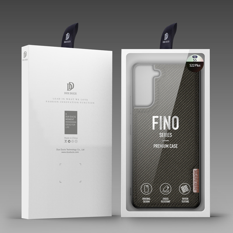 Dux Ducis Fino dėklo dangtelis, padengtas nailono medžiaga, skirtas Samsung Galaxy S22+ (S22 Plus) žaliai