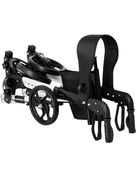 Keturratė vaikštynė senjorams su sėdyne ir krepšiu iki 136kg - balta