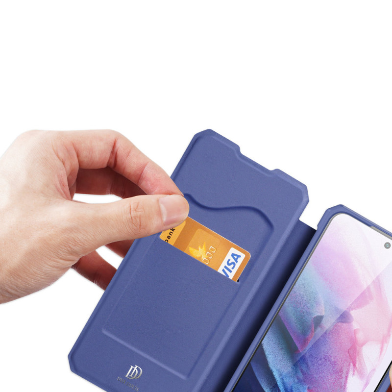 DUX DUCIS Skin X dėklo dėklo dangtelis su atvartu, skirtas Samsung Galaxy S22 mėlynas