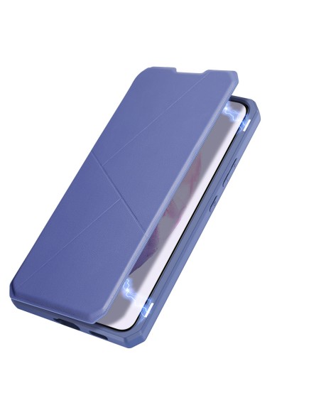 DUX DUCIS Skin X dėklo dėklo dangtelis su atvartu, skirtas Samsung Galaxy S22 mėlynas