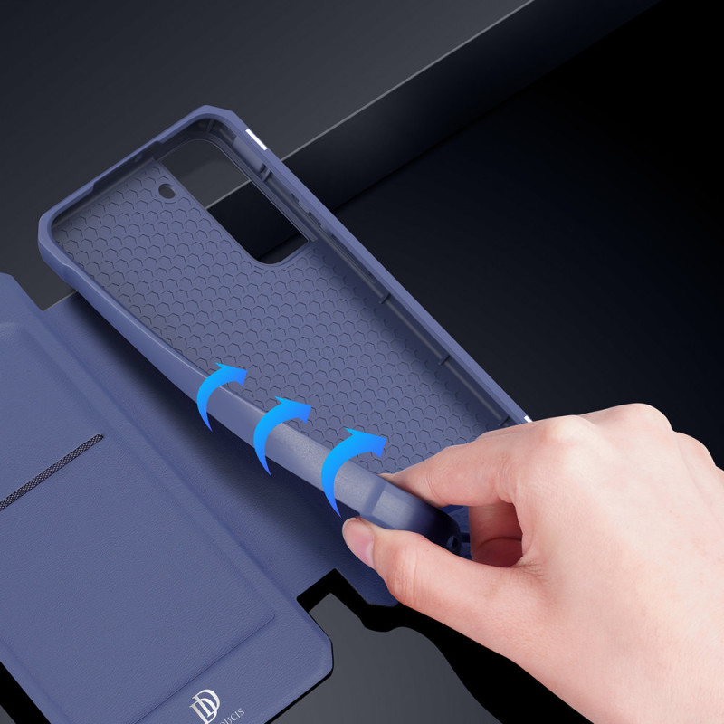 DUX DUCIS Skin X dėklo dėklo dangtelis su atvartu, skirtas Samsung Galaxy S22 mėlynas