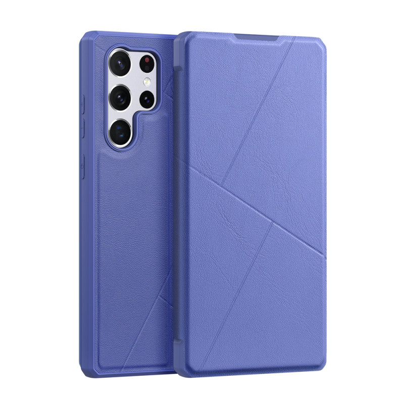 DUX DUCIS Skin X dėklo dėklo dangtelis su atvartu, skirtas Samsung Galaxy S22 Ultra blue