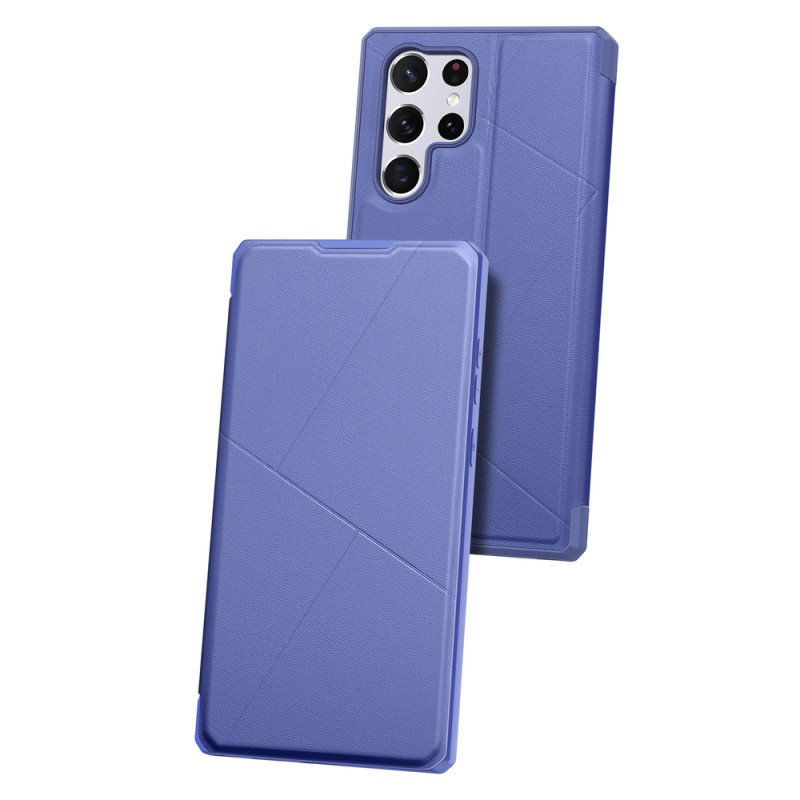 DUX DUCIS Skin X dėklo dėklo dangtelis su atvartu, skirtas Samsung Galaxy S22 Ultra blue